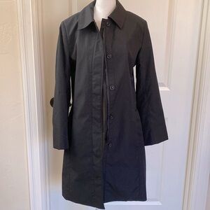 CINTAS  Lined Rain Coat Womens Black Midi Size 6T classic Minimalist Capsule